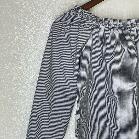 Brandy Melville XS S Striped Off The Shoulder Cropped Long Sleeve Top - Picture 3 of 7